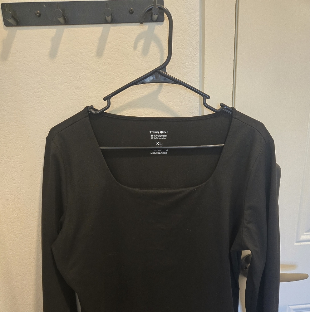 Classic Black Square Neckline